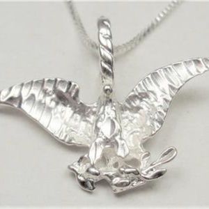 STERLING SILVER LIBERTY EAGLE BIRD NECKLACE